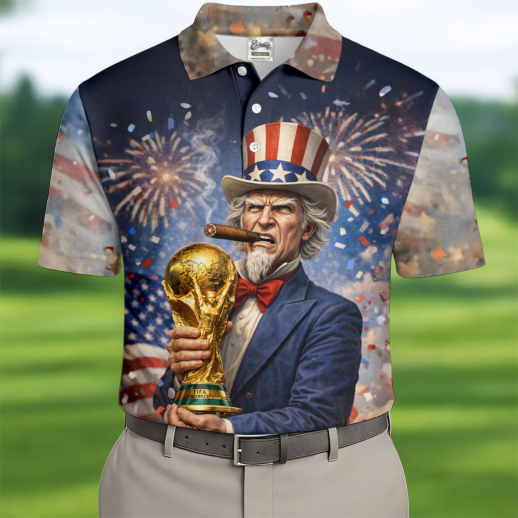 Patriotic American Sport Polo, American Football Shirt, Game Day Football Theme Polo For Men