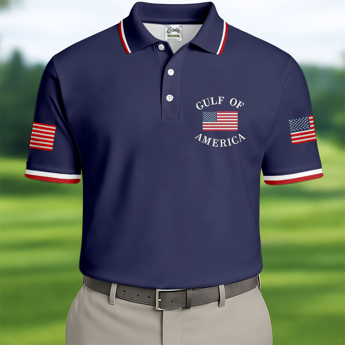 Gulf Of America Patriotic Golf Shirt, 4th Of July Golf Shirt, 250 Years Polo Shirts For Men