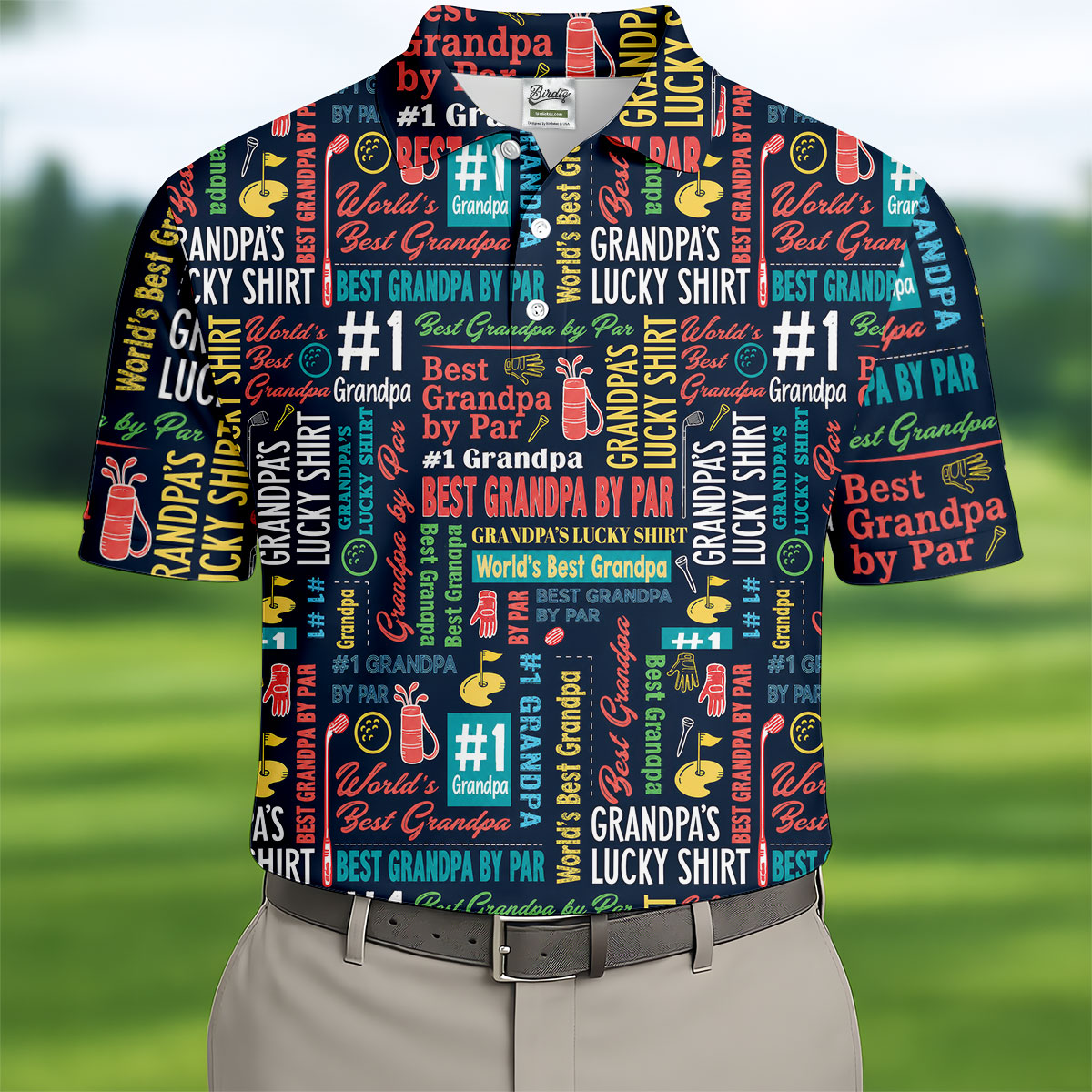 Best Grandpa By Par Father's Day Golf Shirt, Golf Gift For Grandpa, Polo Shirts For Men