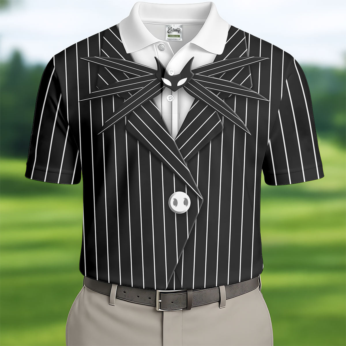 The Nightmare Man Golf Tops For Men, Fun Men's Golf Polos, Horror Cosplay Halloween Golf Shirt