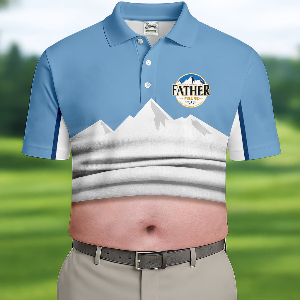 It's Not A Dad Bod It's A Father Figure Men's Funny Golf Polo Shirts, Father's Day Golf Shirt, Golf Gift For Dad