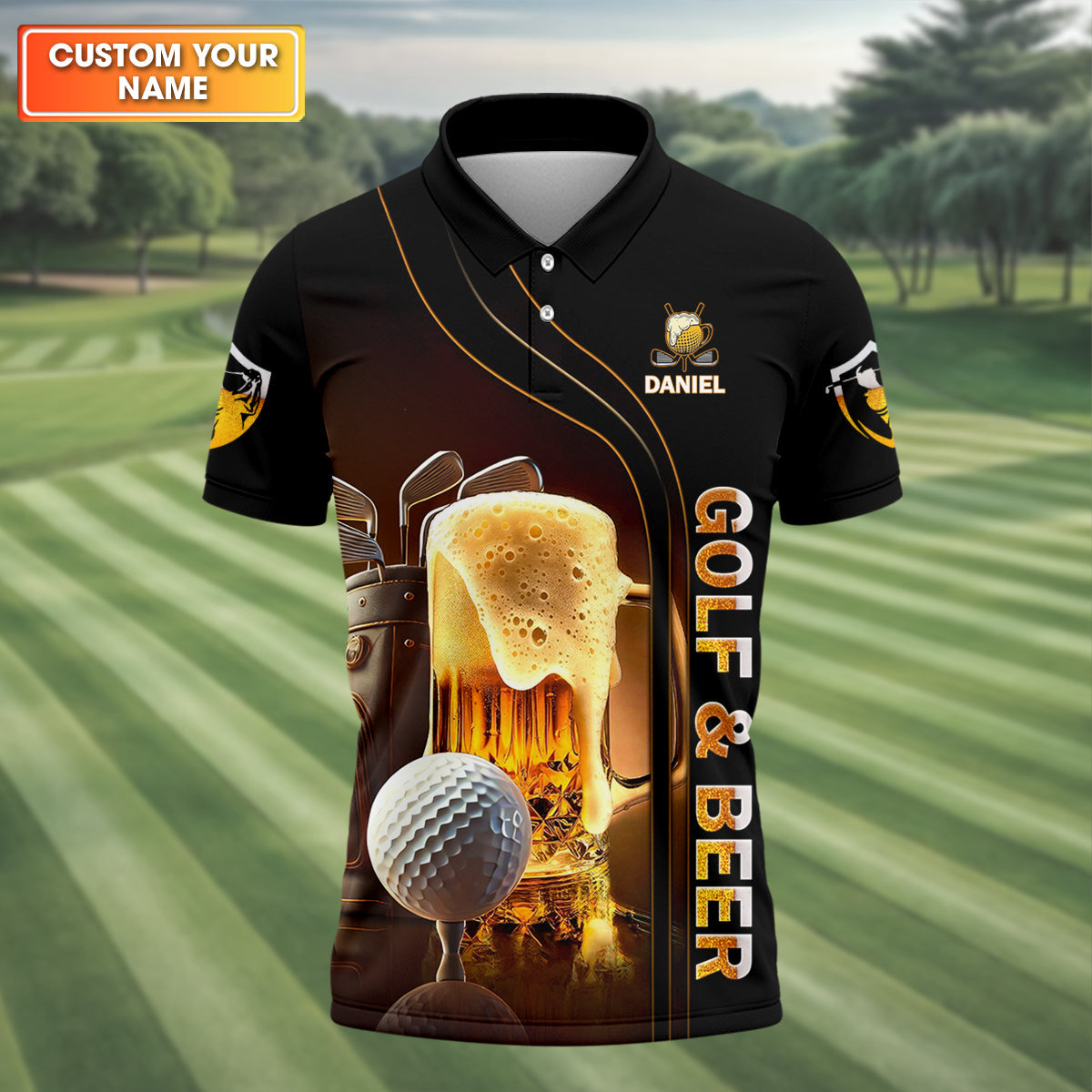 If I'm Drunk It's My Golf Friend's Fault Custom Funny Golf Polo Shirt, Dad Golf Gifts
