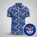 Hog Head Red White Blue Sport Polo, American Football League Gift Ideas For Football Fans