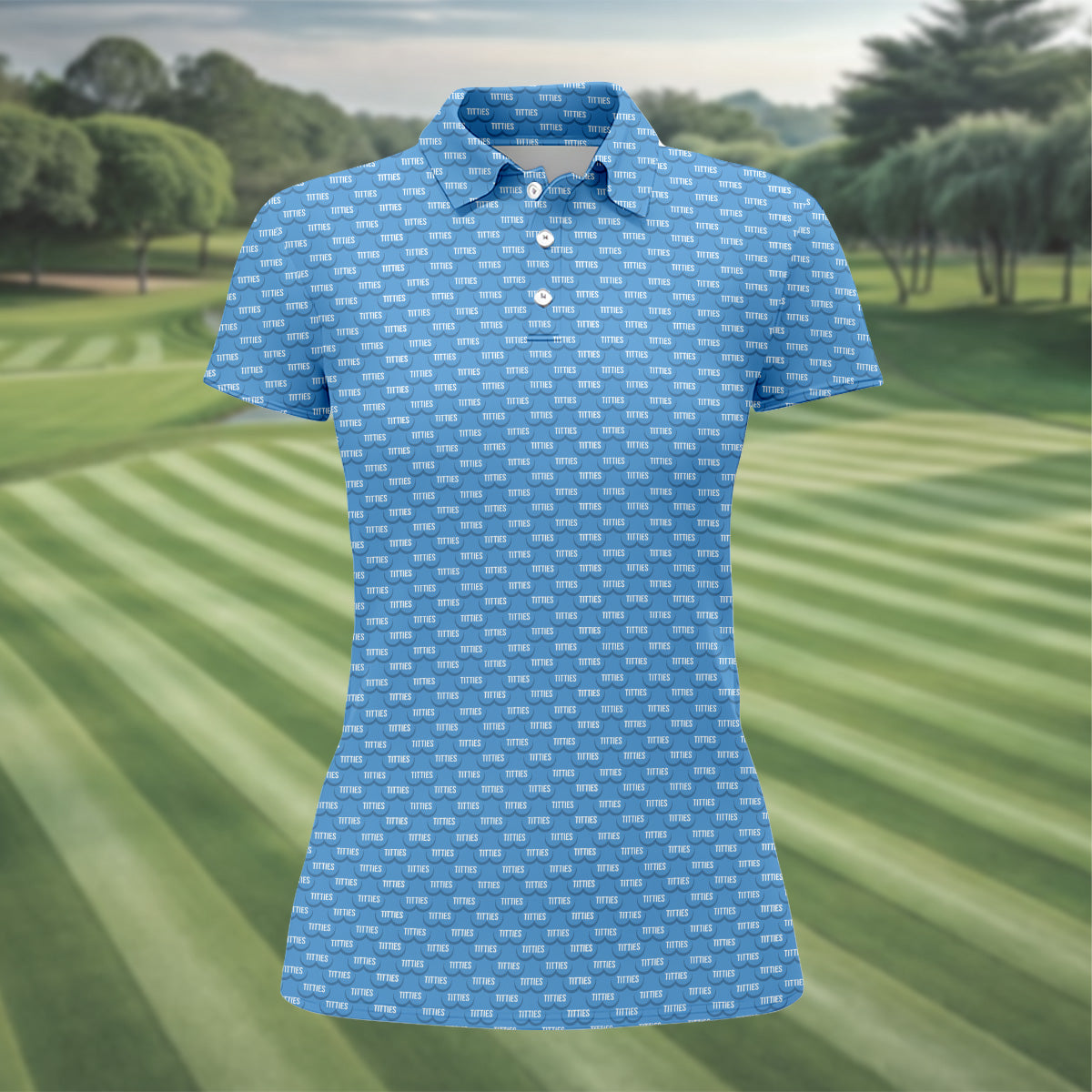 Funny Blue Golf Shirt, Patterned Golf Polo Shirts, Ladies Long Sleeve Golf Shirts, Matching Golf Shirts