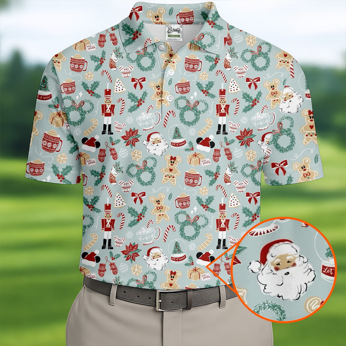 Cute Cartoon Christmas Sweets Golf Tops For Men, Christmas Golf Shirt, Polo Shirts For Men, Golf Gift For Men