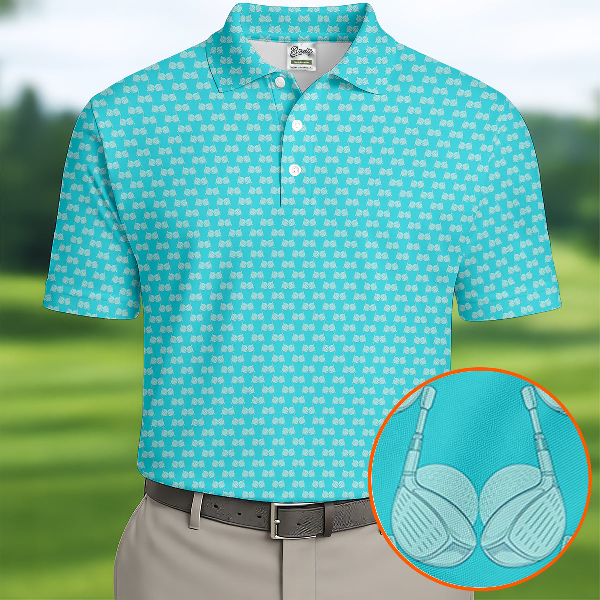 Funny Golf Balls Adult Humor Turquoise Blue Golf Tops For Men, Polo Shirts For Men
