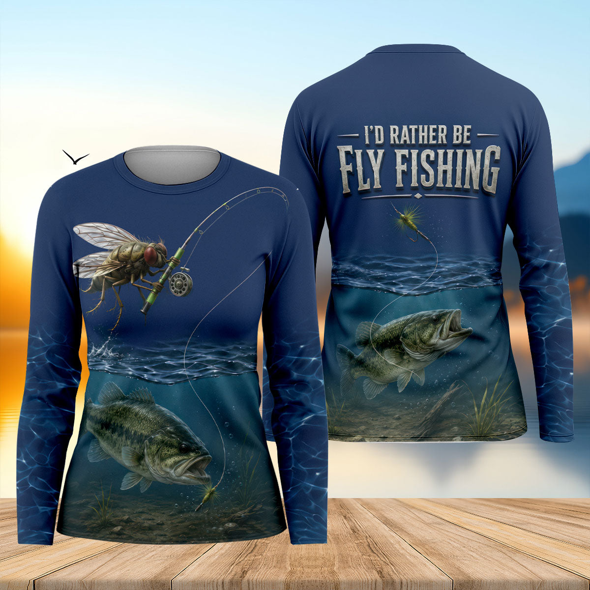 I'd Rather Be Fly Fishing UPF Shirt, Long Sleeve Fly Fishing Shirt, Womens Fishing Shirt