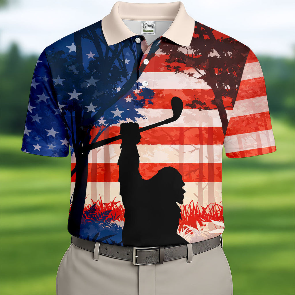 Not All Who Wander Are Lost Funny Bigfoot Golf Tops For Men, 250th Patriotic Golf Shirt, Polo Shirts For Men