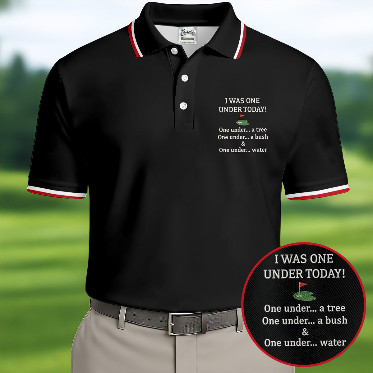 I Was One Under Today Black Golf Shirt, Funny Golf Shirt, Golf Shirts For Men, Polo Shirts For Men