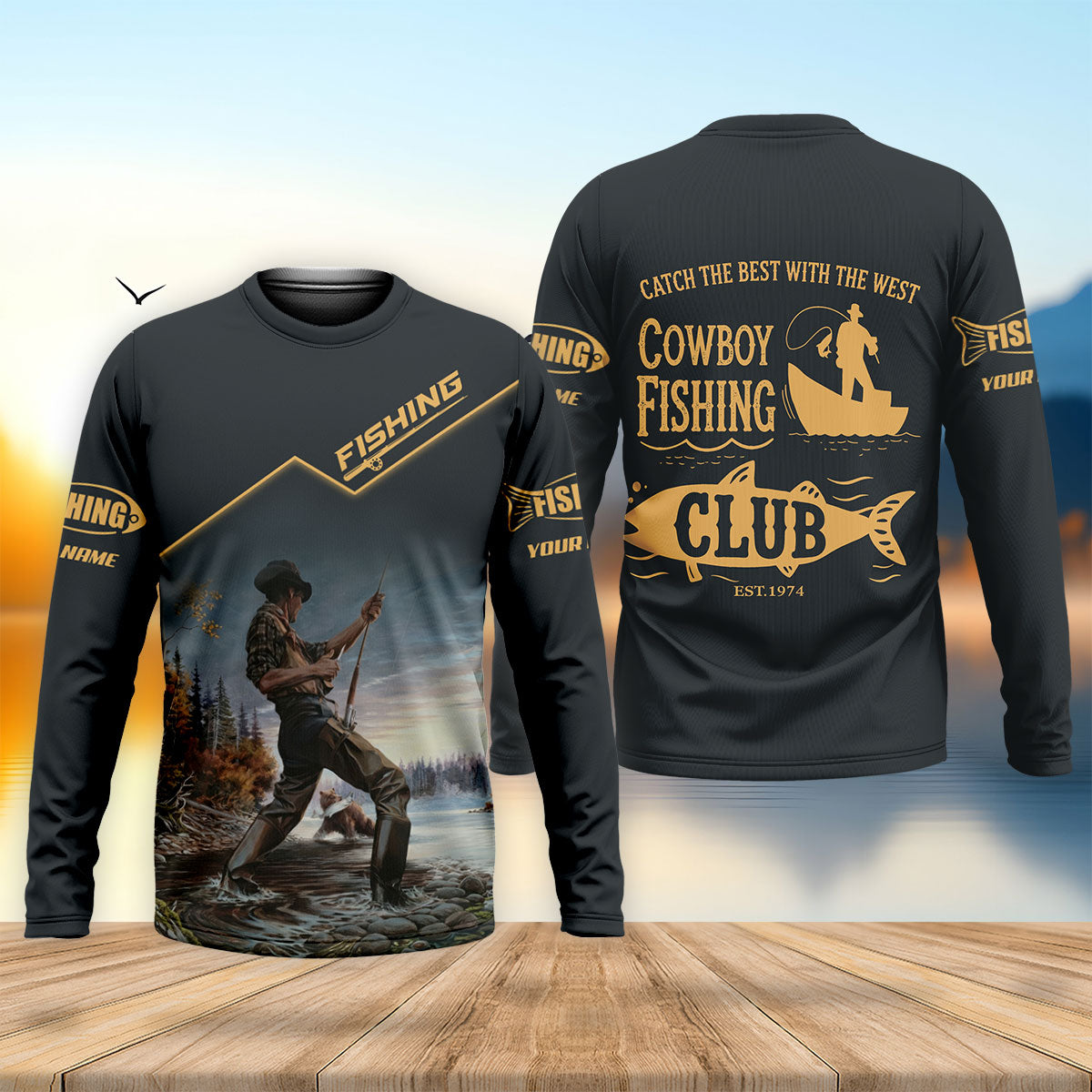 Cowboy Fishing Club UPF Shirt, Long Sleeve Fishing Shirt, Fishing Shirts For Men