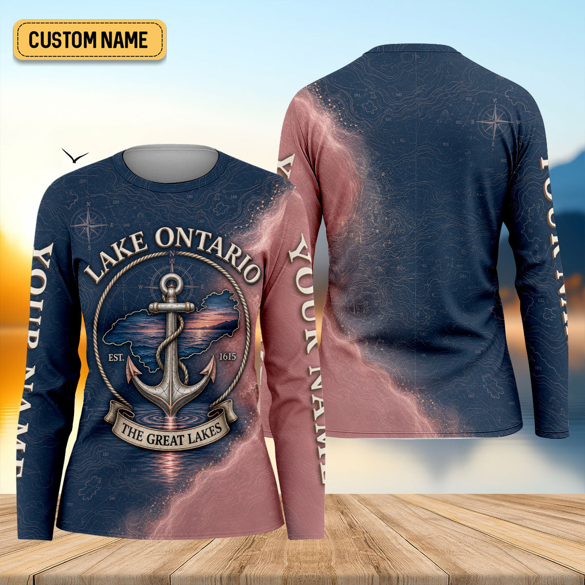 lake Ontario Great Lakes Fishing UPF Shirt, Performance Fishing Shirt, Womens Fishing Shirts