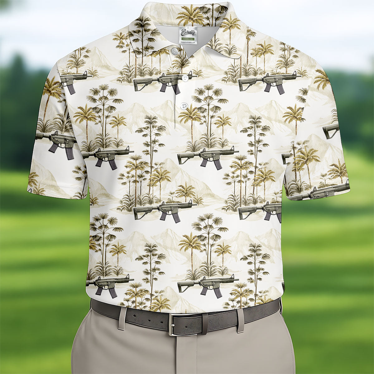 Military Theme Hawaiian Golf Shirt, Cool Golf Shirt, Golf Shirts For Men, Golf Gift For Men