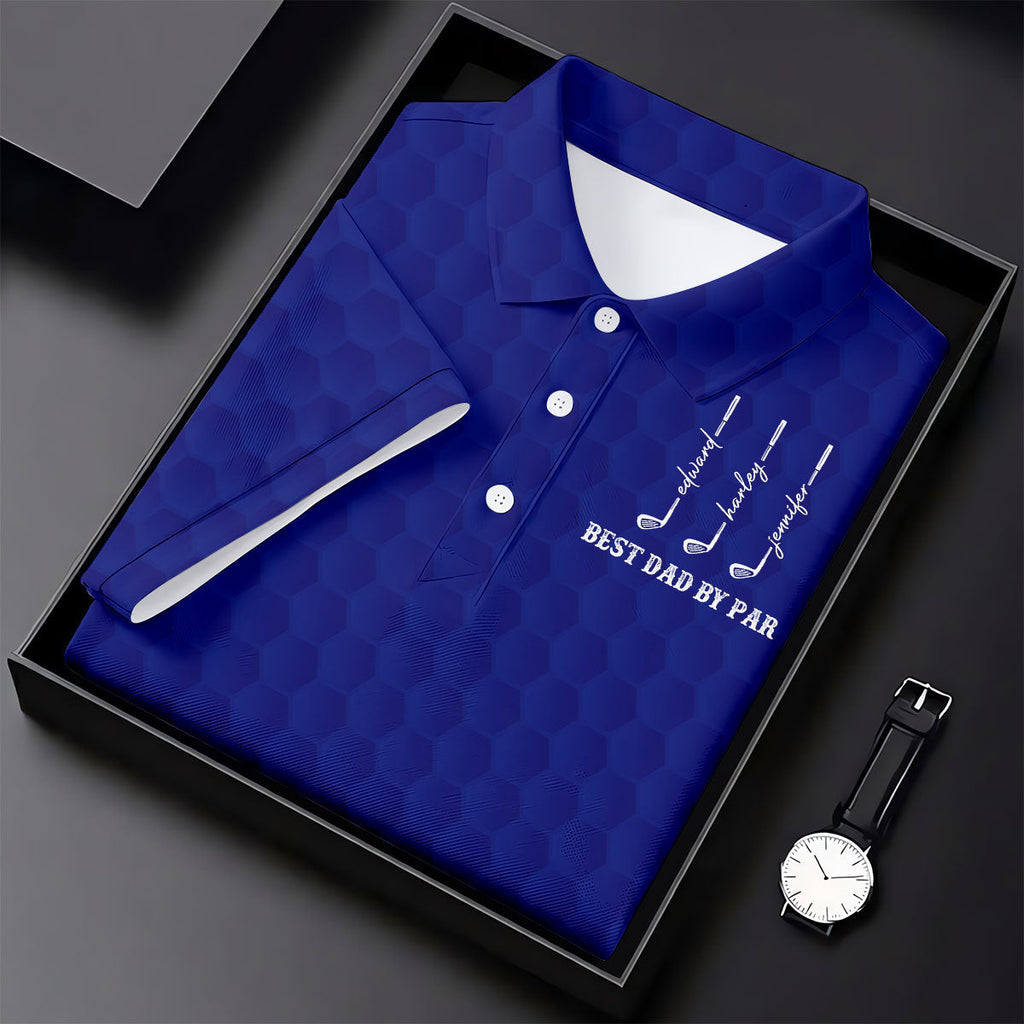 Best Dad By Par Father's Day Golf Shirt, Grandpa Golf Gift, Golf Gift For Dad, Polo Shirts For Men