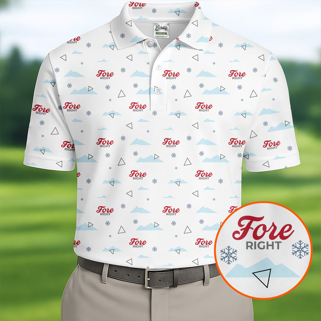 Fore Right Men's Funny Golf Shirts, Golf And Beer Polo ShirtFor Men, Golf Shirts For Men