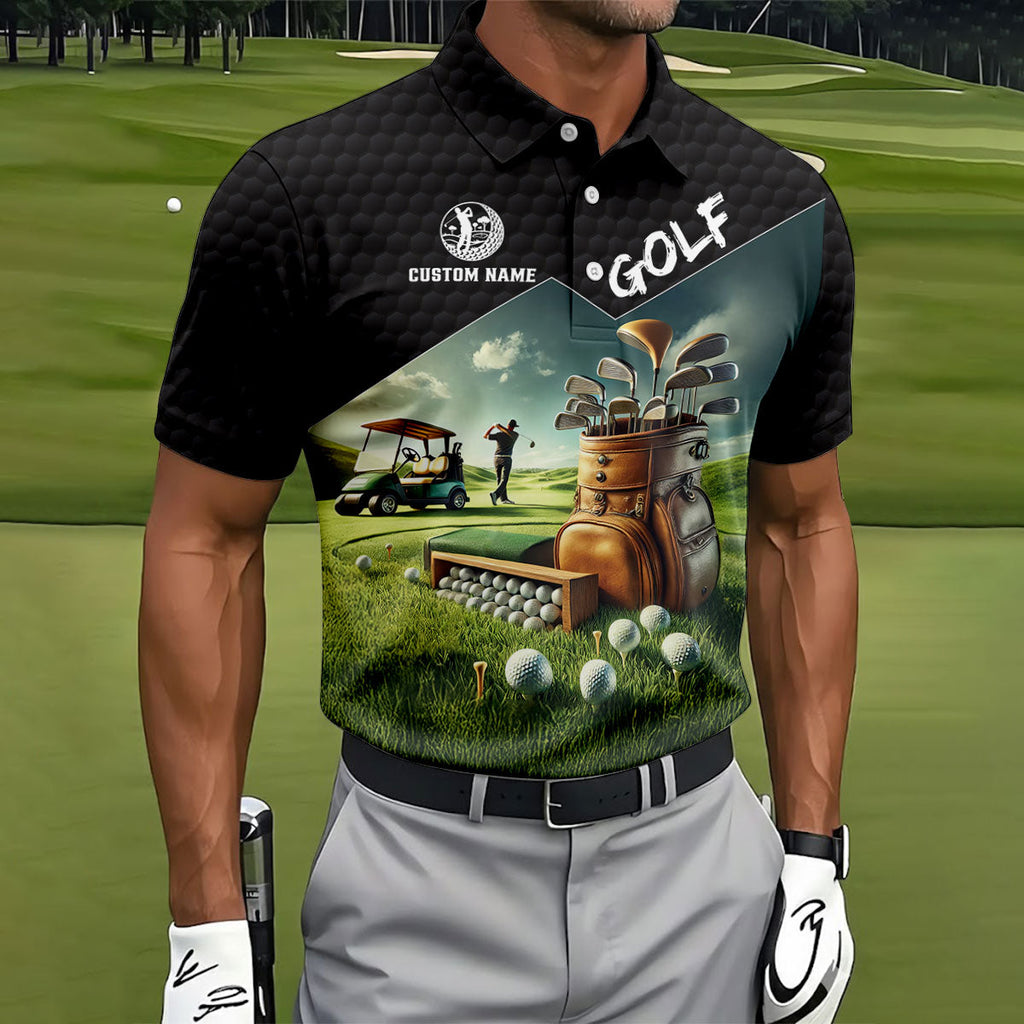 I Was One Under Today Golf Ball Pattern Funny Golf Shirt, Custom Golf Shirts, Golf Shirts For Men