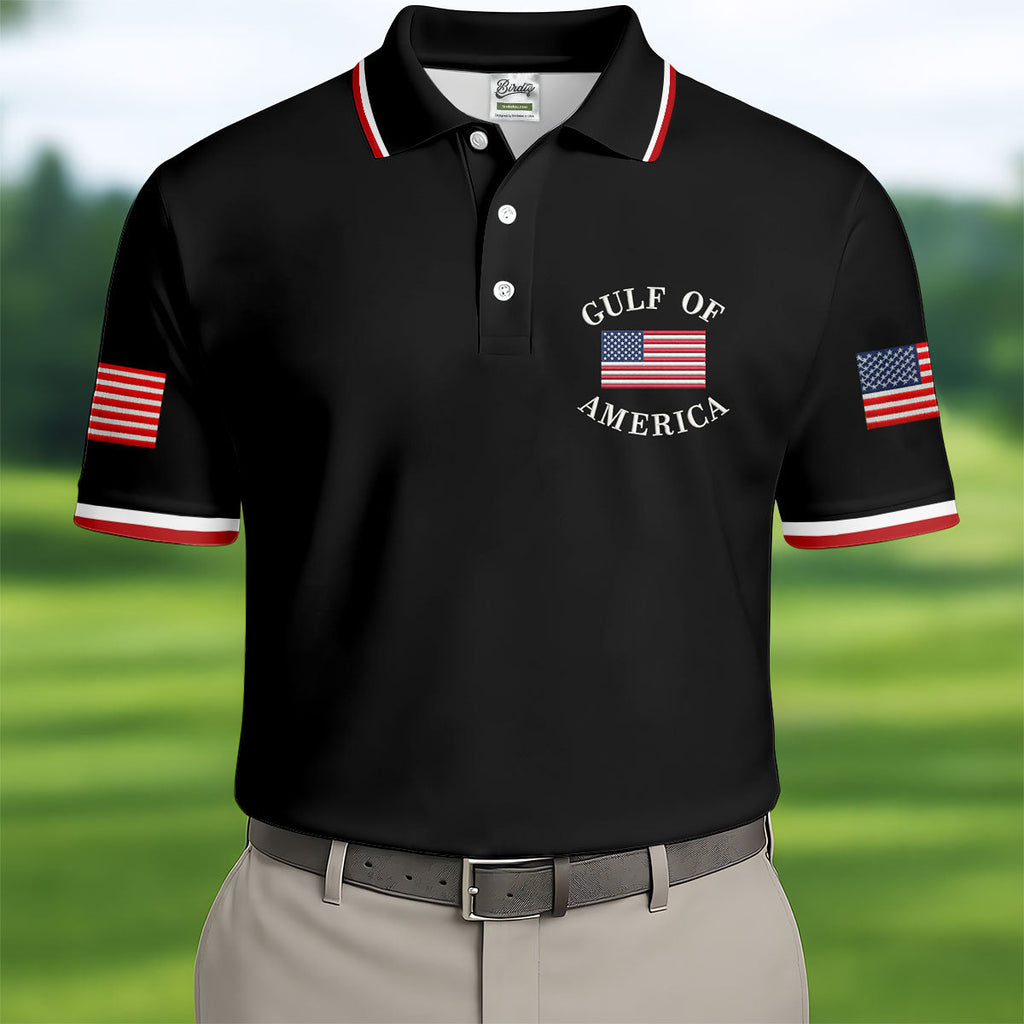 Gulf Of America Patriotic Golf Shirt, 4th Of July Golf Shirt, 250 Years Polo Shirts For Men