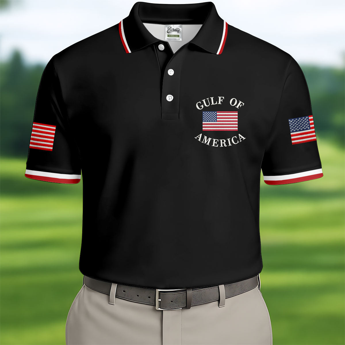Gulf Of America Patriotic Golf Shirt, 4th Of July Golf Shirt, 250 Years Polo Shirts For Men