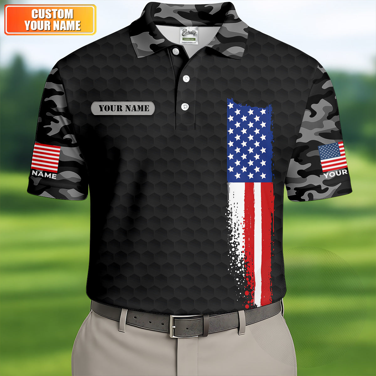 250 Years Of Freedom Black Camo Patriotic Golf Shirt, 4th Of July Golf Shirts For Men