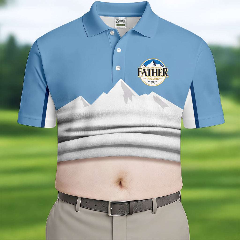 It's Not A Dad Bod It's A Father Figure Men's Funny Golf Polo Shirts, Father's Day Golf Shirt, Golf Gift For Dad