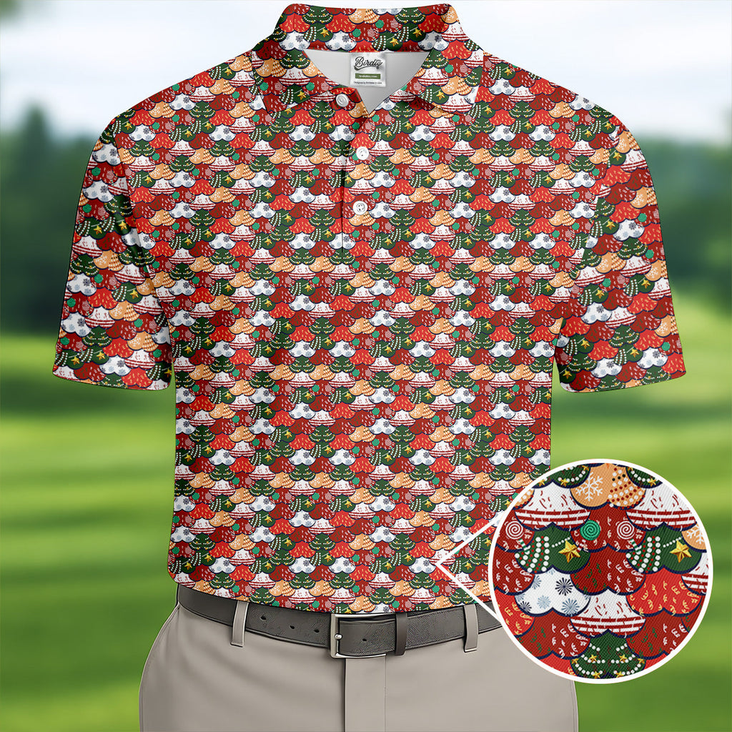 Fun Christmas Colorful Shirts For Men, Naughty Christmas Golf Shirt, Polo ShirtFor Men, Golfing Apparel