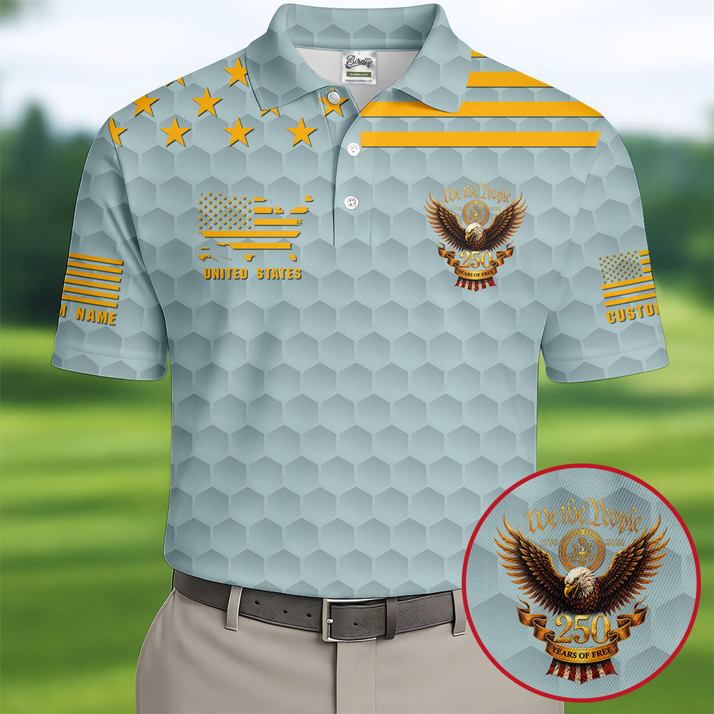 Air Force Veteran We The People 250 Years Of Free 4th Of July Golf Shirt, Golf Shirts For Men