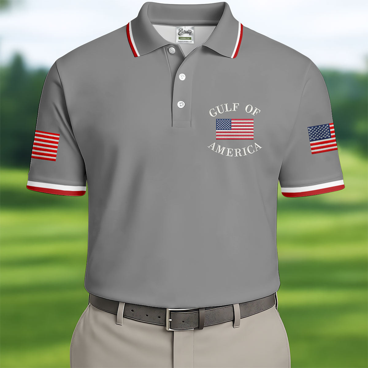 Gulf Of America Patriotic Golf Shirt, 4th Of July Golf Shirt, 250 Years Polo Shirts For Men