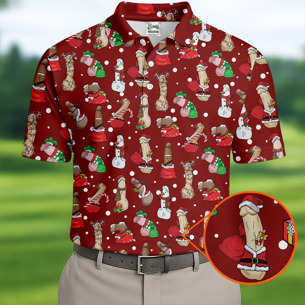 Naughty Santa Hat Christmas Polo Shirts, Unique Gift For Golfer, Polo Shirts For Men, Golf Gift For Men