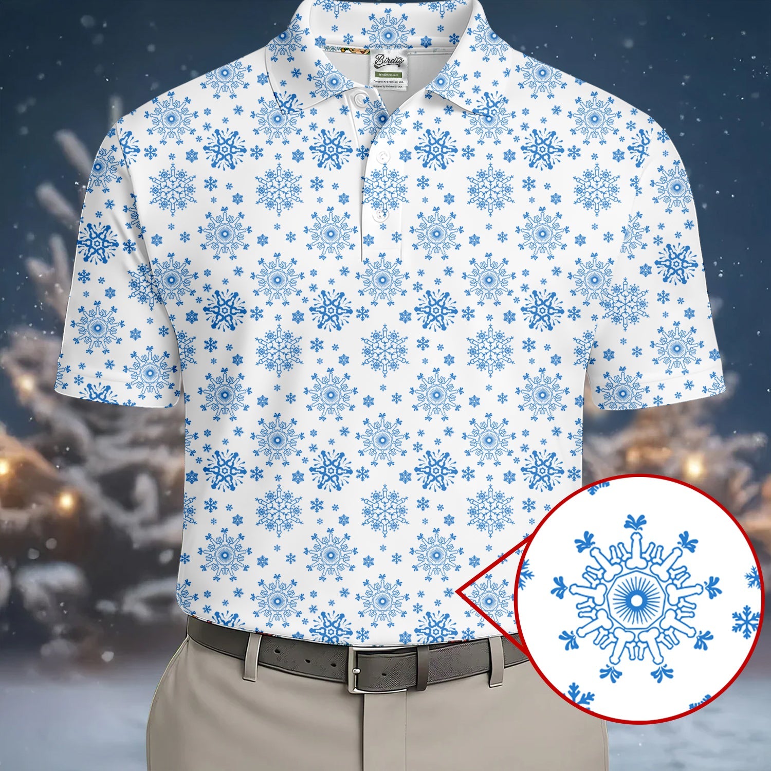 Dirty Funny Adult Humor Snowflakes White Golf Shirt, Fun Men's Golf Polos, Christmas Golf Shirt, Polo Shirts For Men