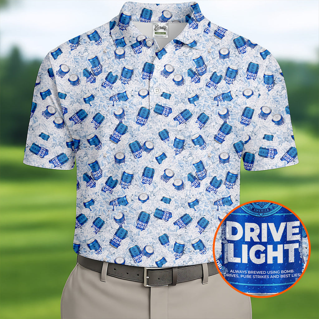 Drive Light Beer Ice Golf And Beer Fun Golf Shirt, Golf Tops For Men, Golf Shirts For Men