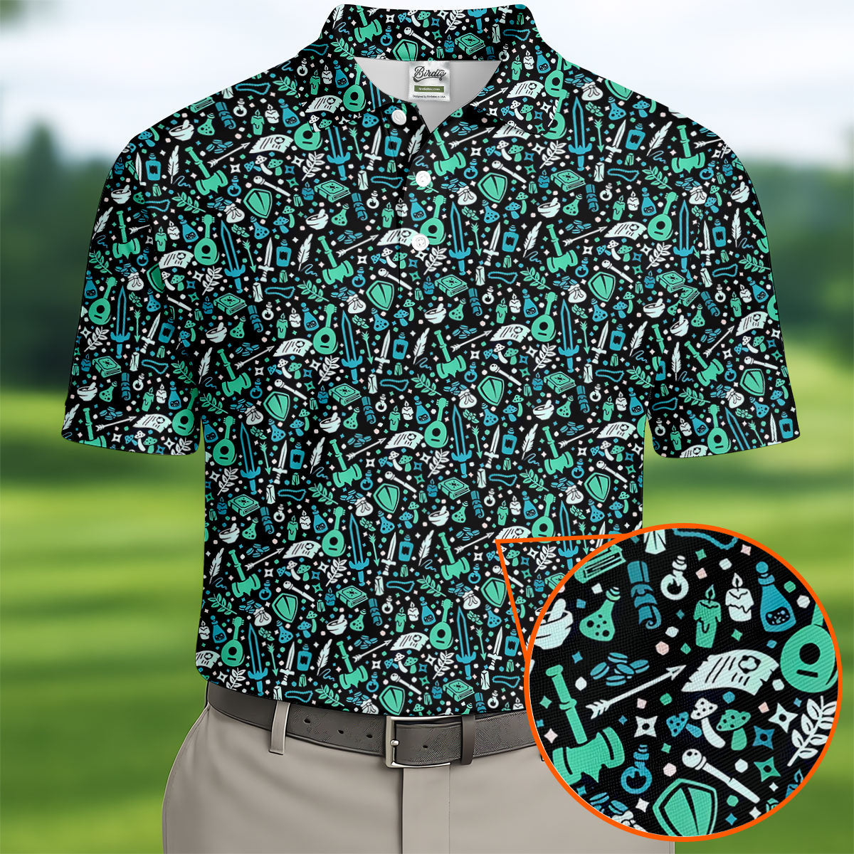Mystic Items Dragon Game Golf Tops For Men, Polo Shirts For Men, Golf Shirts For Men