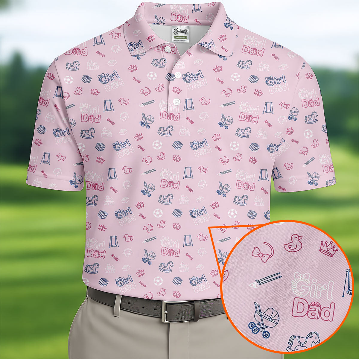 Girl Dad Father's Day Golf Shirt, Cute Golf Outfit, Polo Shirts For Men, Golf Gift For Dad