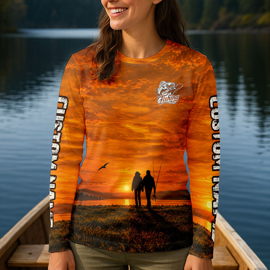 My Wife Is Still My Best Catch Sunset Fishing UPF Shirt, Womens Fishing Shirt, Bass Fishing Shirt
