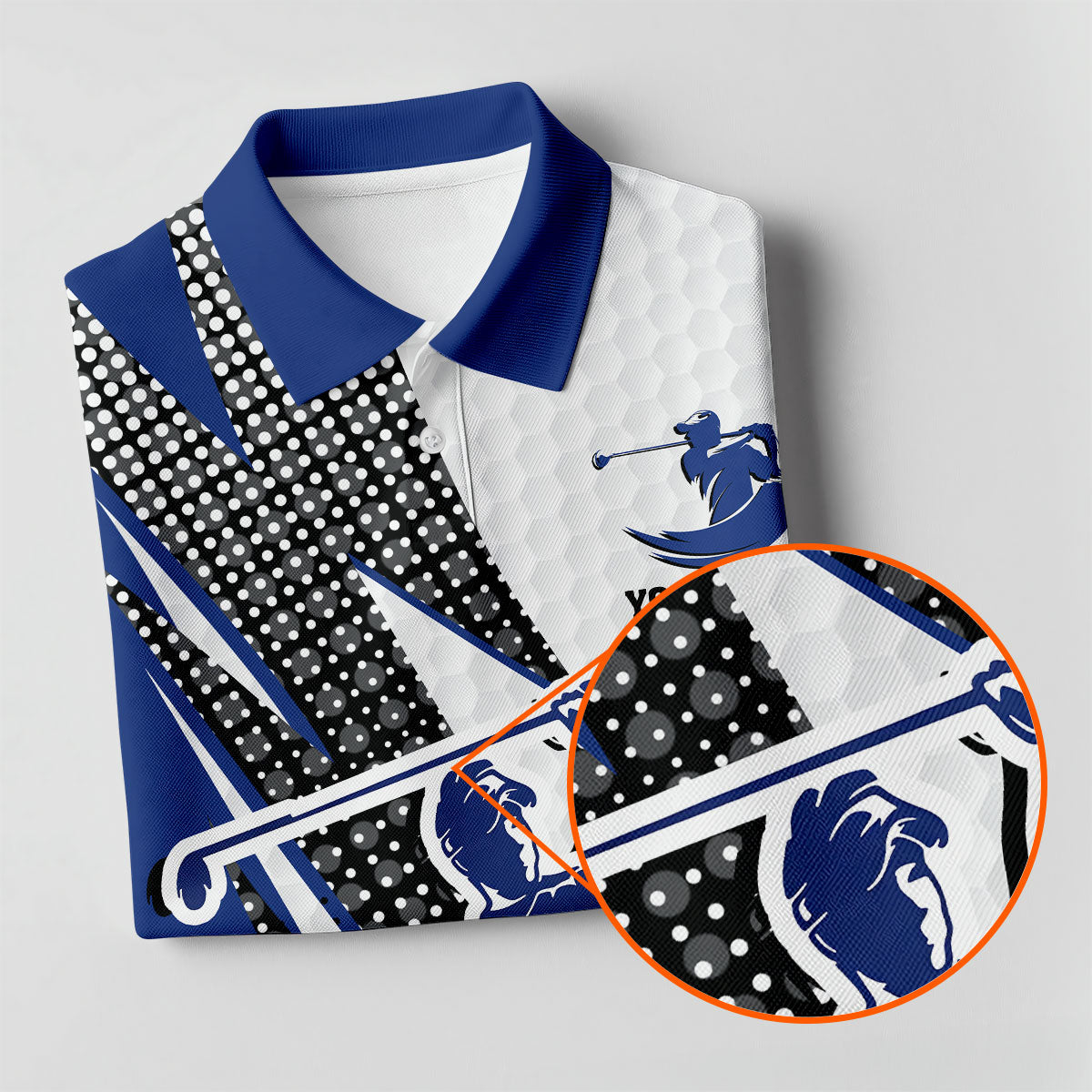Blue White Golf Men's Golf Polo Shirt, Customized Golf Polos, Mens Golf Gift, Funny Golf Shirt