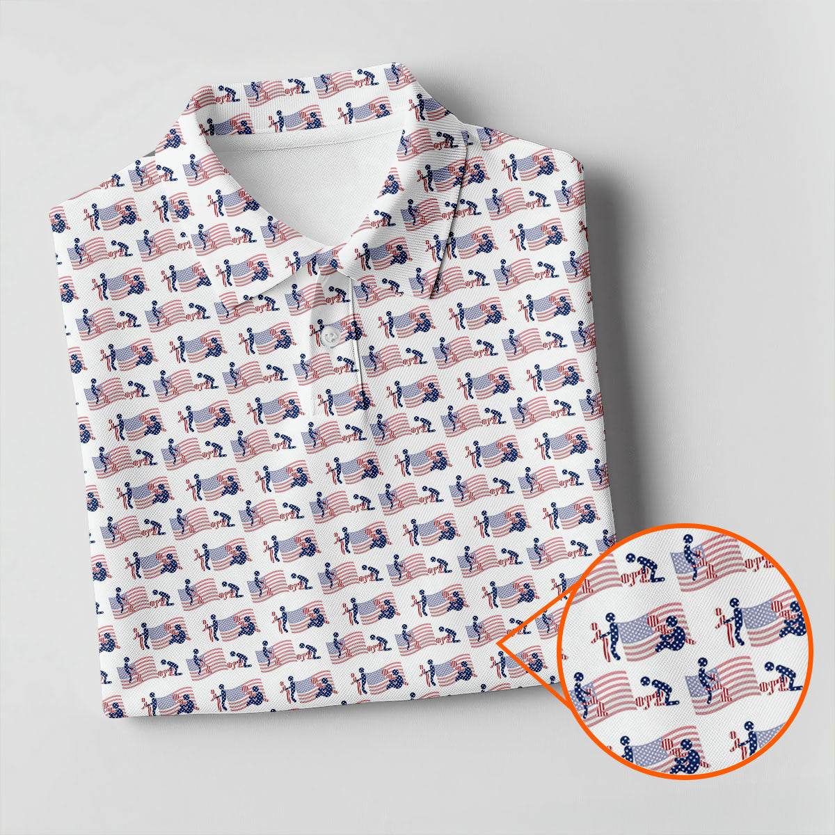 Naughty Position American Flag Pattern Patriotic Golf Shirts, 250th Anniversary Golf Shirts For Men