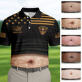 We The People 250 Years Of Free Men's Funny Golf Polo Shirts, 4th Of July Fun Golf Shirts For Men
