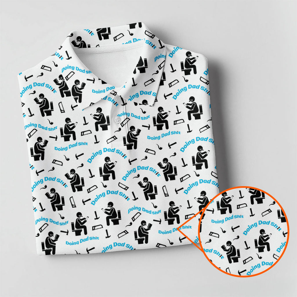Dad Life Fun Stick Figure Cute Golf Shirt, Father's Day Golf Shirt, Golf Gift For Dad