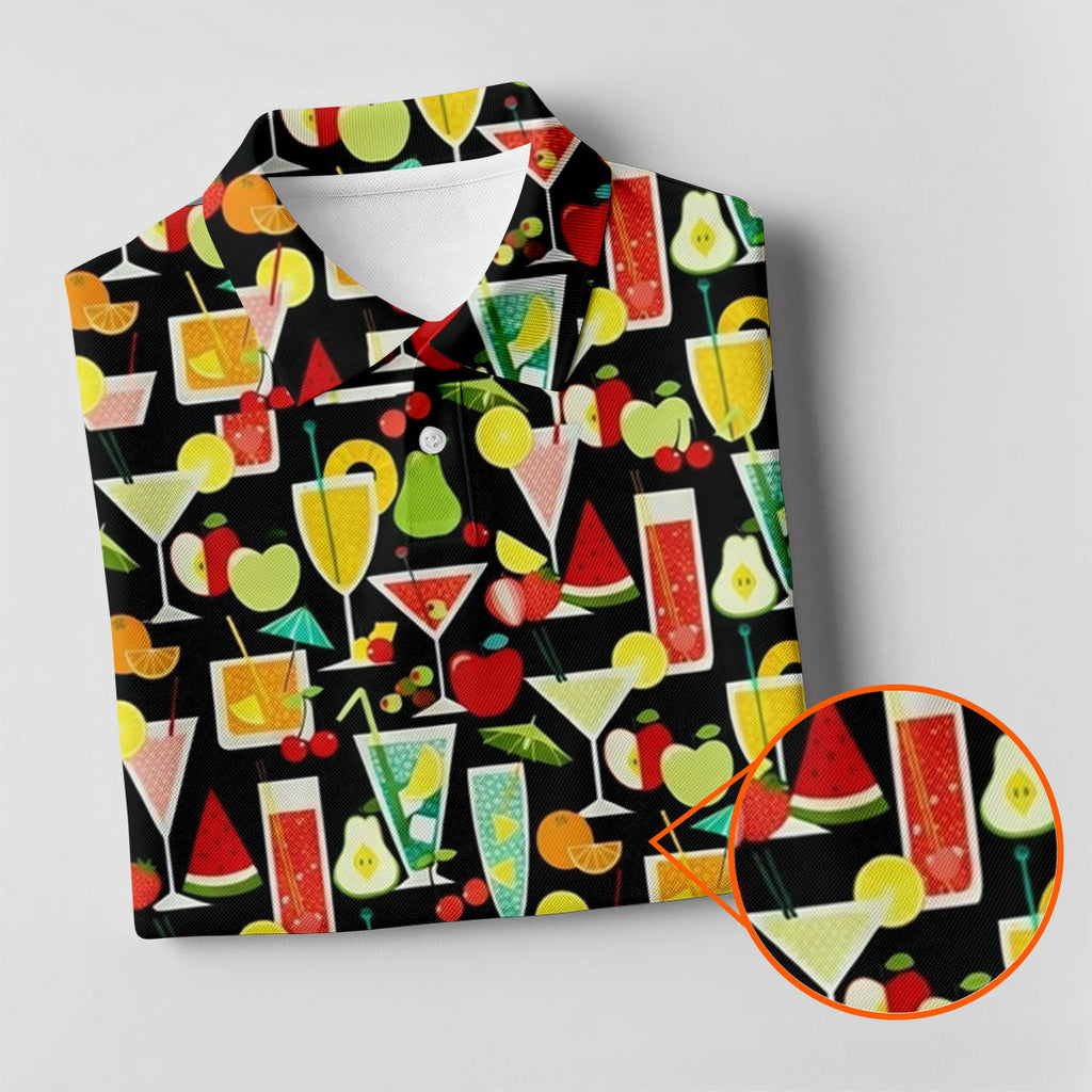 Refreshing Summer Cocktails Funny Golf Shirt, Summer Drinks Golf Tops For Men, Golf Shirts For Men