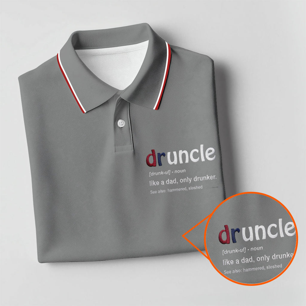 Druncle Like A Dad Only Drunker Father's Day Golf Shirt, Men's Funny Golf Shirts, Golf Gift For Dad