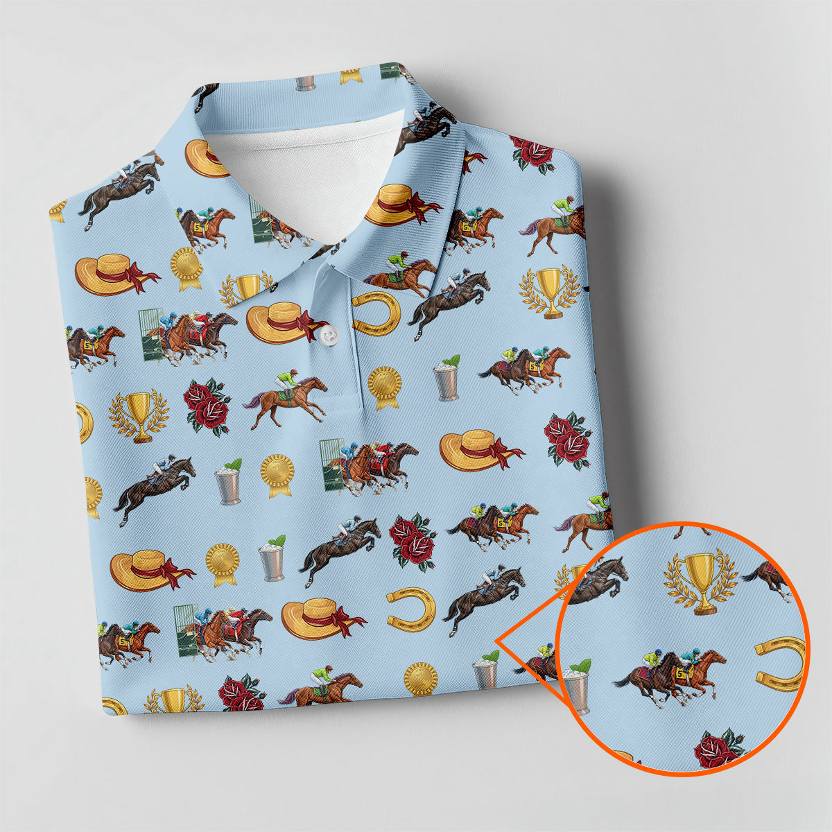 Run For The Roses Horse Ride Racing Golf Tops For Men, Golf Shirts For Men, Polo Shirts For Men