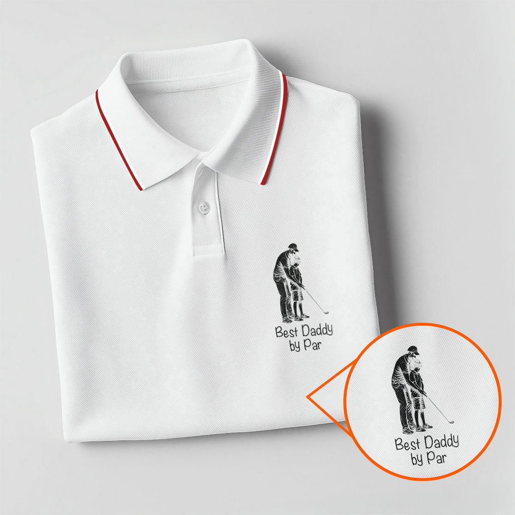 Best Dad Papa By Par Custom Photo Father's Day Golf Shirt, Golf Gift For Dad, Golf Polo For Men