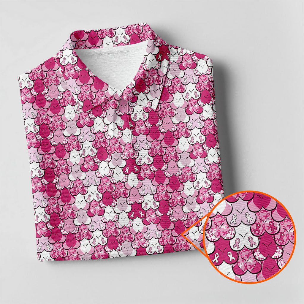 Breast Cancer Golf Shirt, Ladies Long Sleeve Golf Shirts, Ladies Golf Polos, Breast Cancer Awareness Shirt
