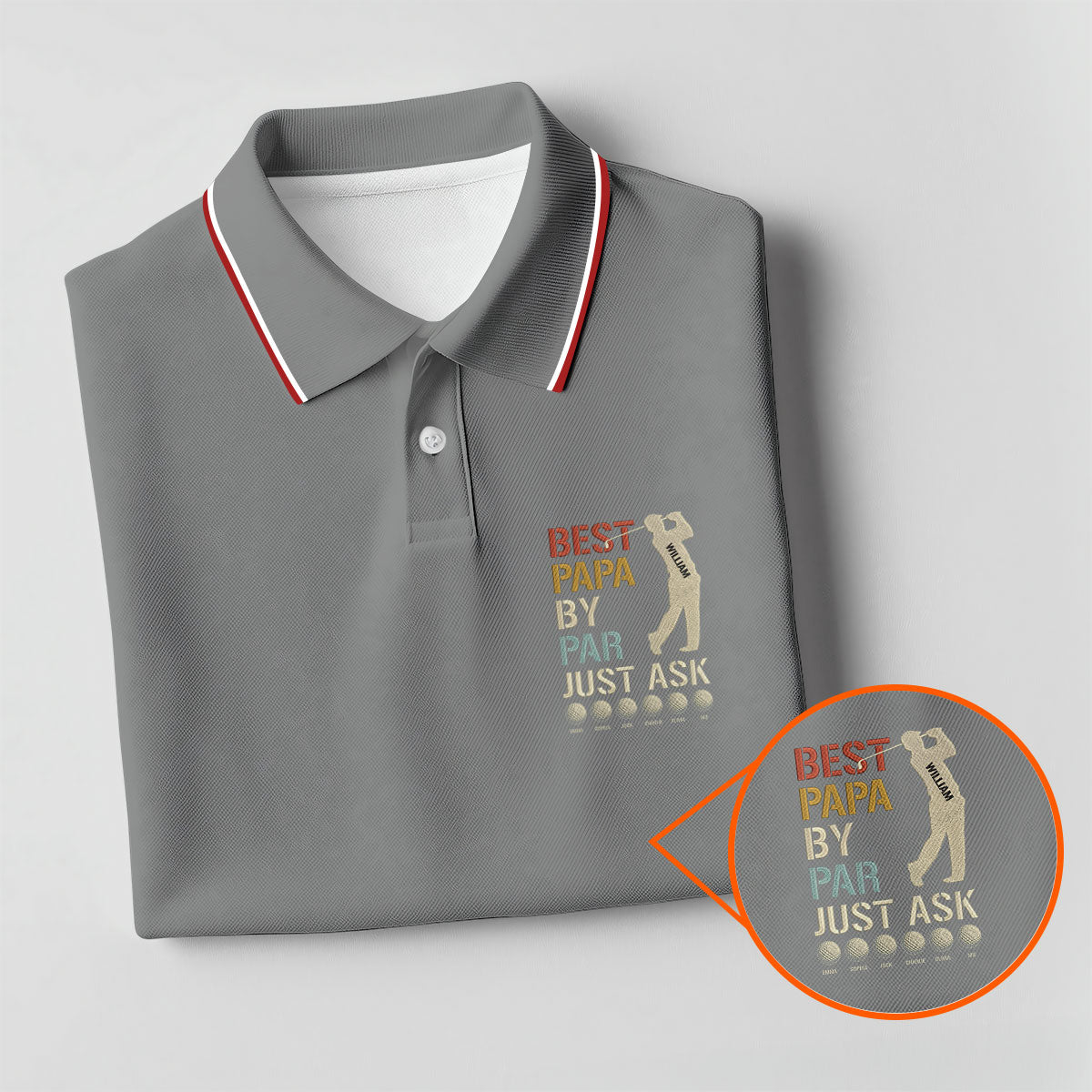 Best Dad Papa By Par Just Ask Father's Day Golf Shirt, Golf Gift For Dad, Polo Shirts For Men