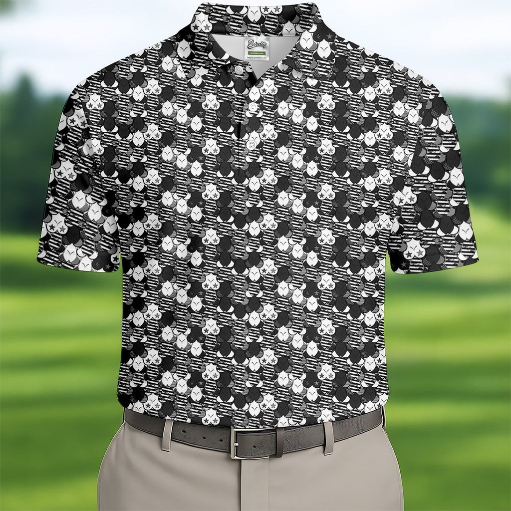 Black Funny Men's Golf Polo Shirt, Fun Golf Shirt For Men, Hilarious Golf Shirts, Mens Golf Gift