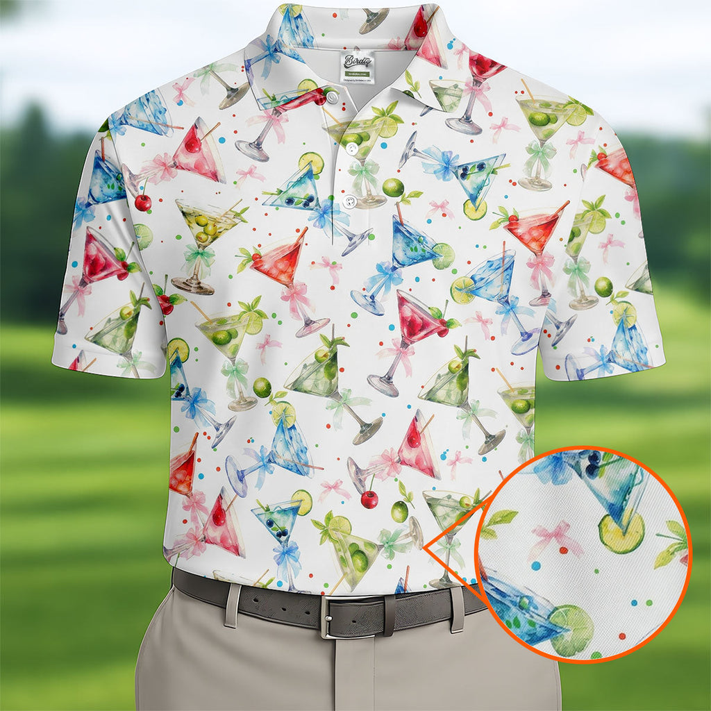Coquette Martini Cinco De Mayo Celebration Golf Tops For Men, Summer Theme Polo ShirtFor Men