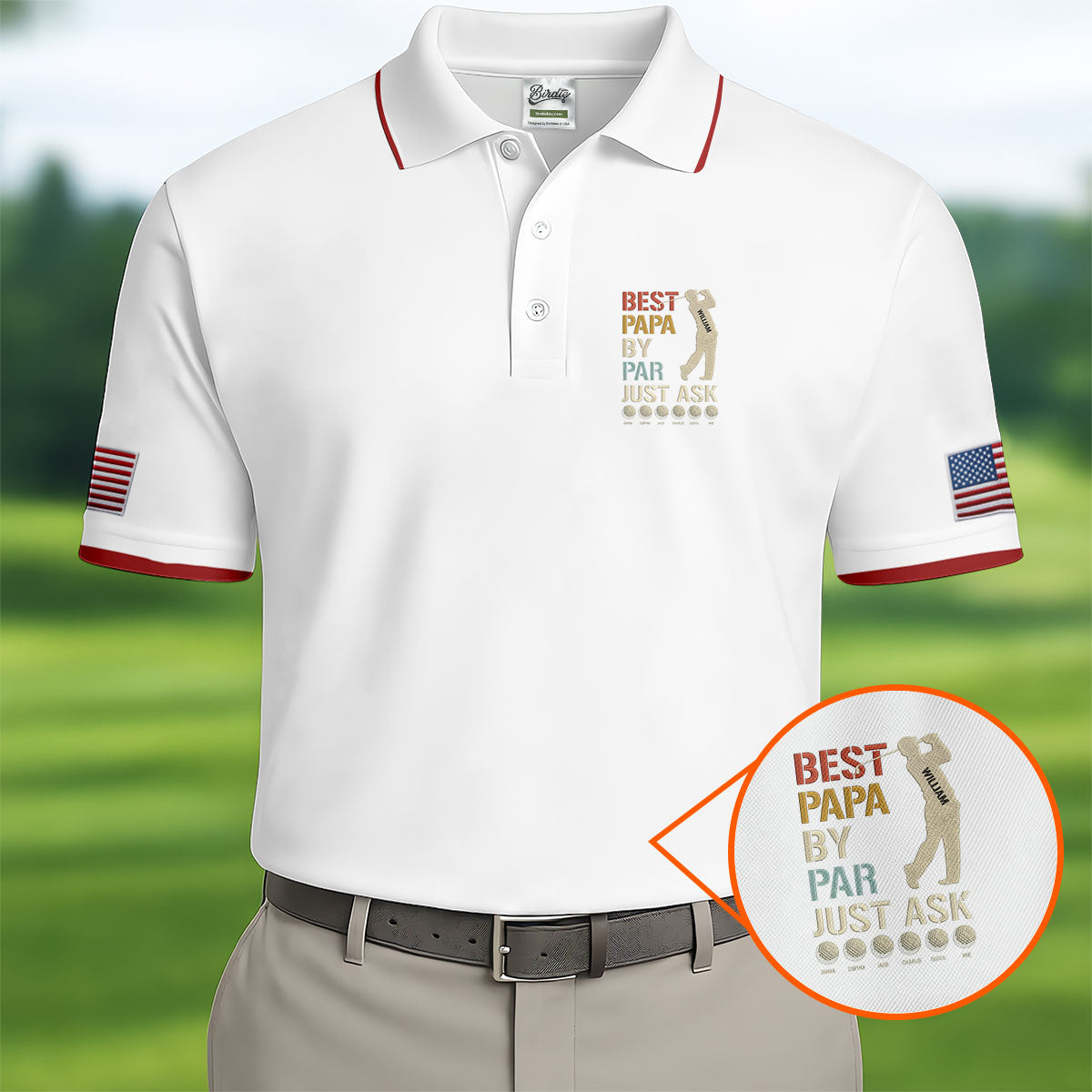 Best Dad Papa By Par Just Ask Father's Day Golf Shirt, Golf Gift For Dad, Polo Shirts For Men
