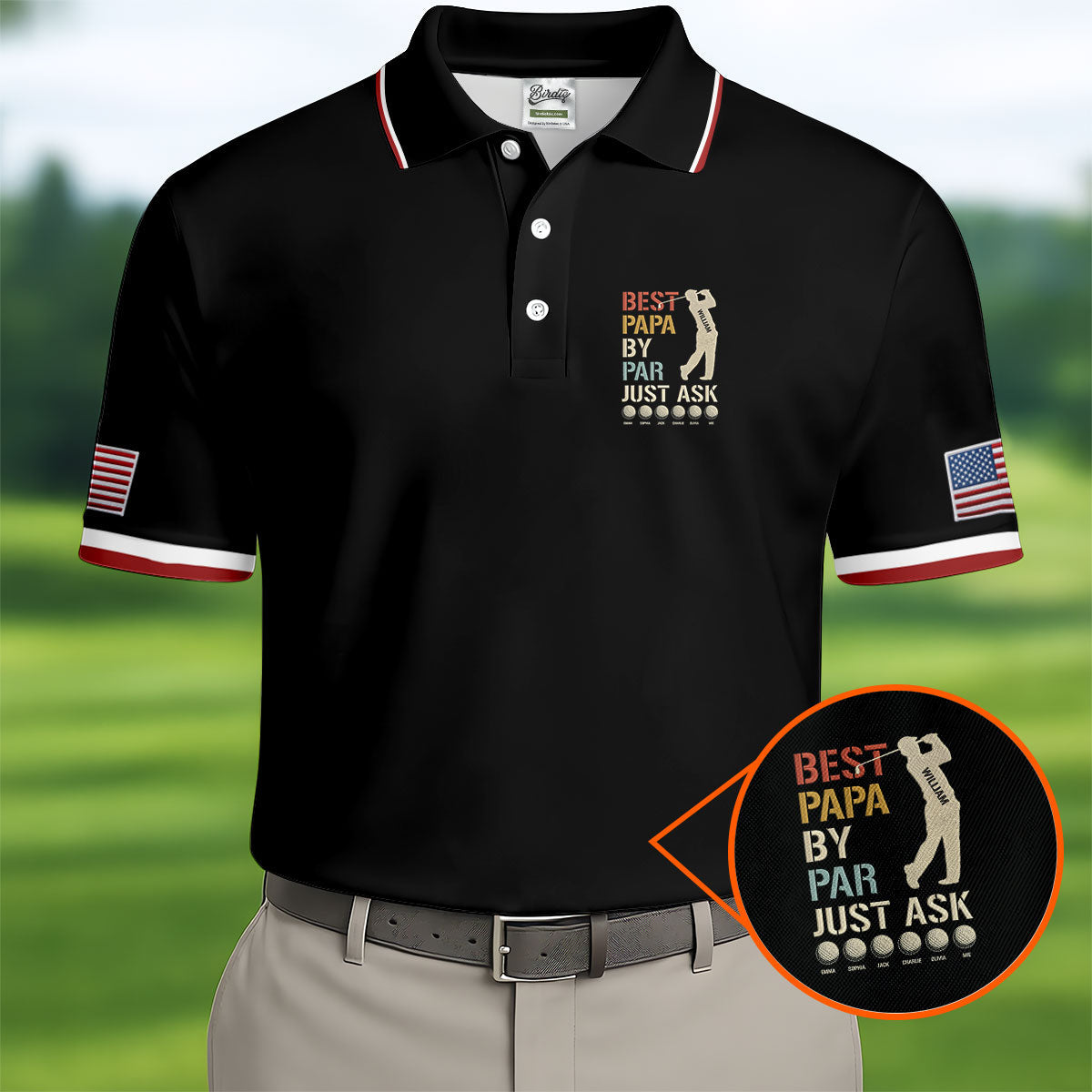Best Dad Papa By Par Just Ask Father's Day Golf Shirt, Golf Gift For Dad, Polo Shirts For Men