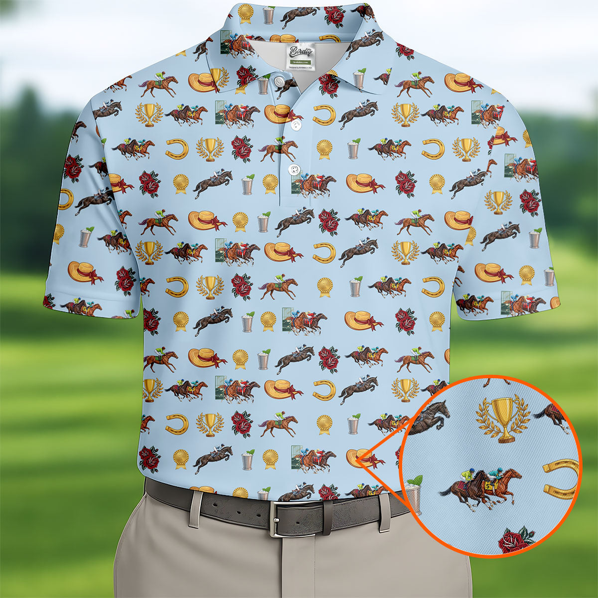 Run For The Roses Horse Ride Racing Golf Tops For Men, Golf Shirts For Men, Polo Shirts For Men