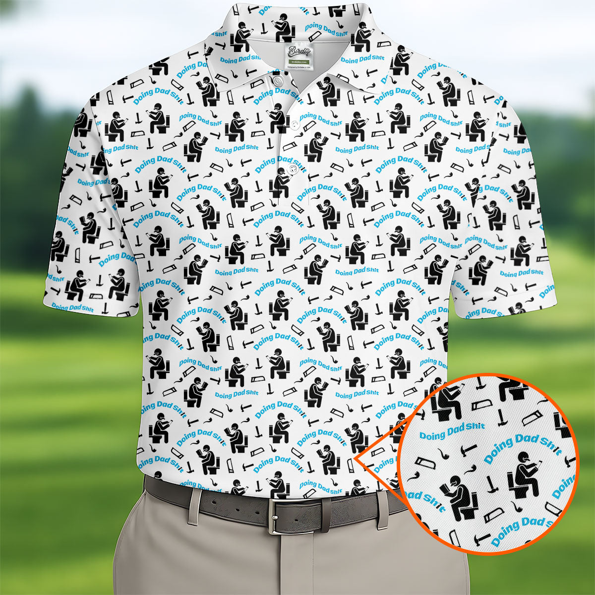 Dad Life Fun Stick Figure Cute Golf Shirt, Father's Day Golf Shirt, Golf Gift For Dad