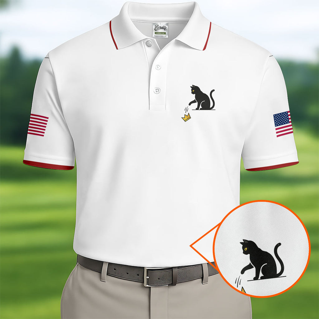 No King Naughty Cat 250 Years Patriotic Golf Shirt, Golf Shirts For Men, 4th Of July Golf Shirt