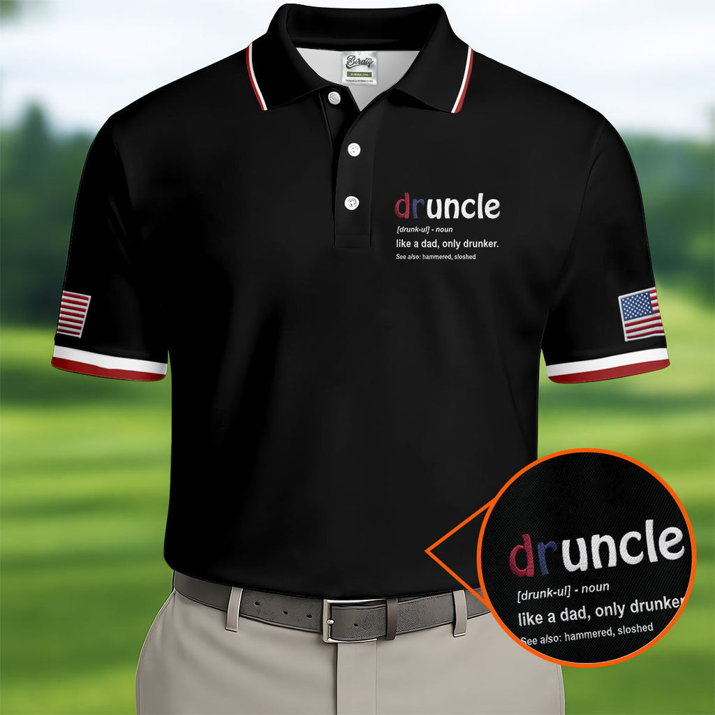 Druncle Like A Dad Only Drunker Father's Day Golf Shirt, Men's Funny Golf Shirts, Golf Gift For Dad